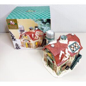 VTG Village Square Ceramic Lighted Farmhouse Barn-No Light Included New
